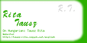 rita tausz business card